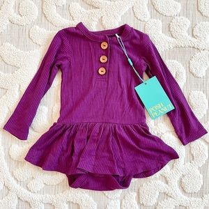 Posh Peanut ribbed orchid twirl bodysuit NWT!